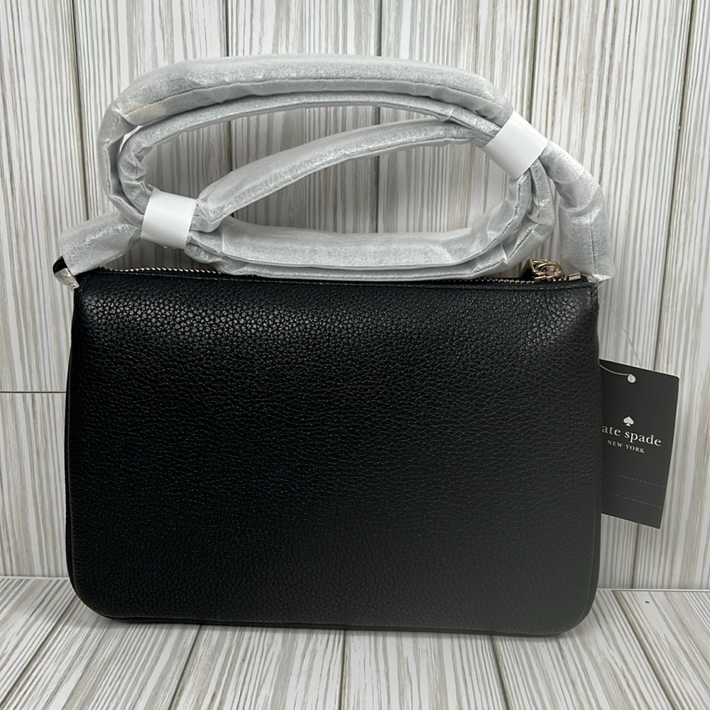 Kate Spade‎ Leila Triple Gusset Crossbody Bag in Black wkr00448 NEW/NWT - Picture 3 of 11
